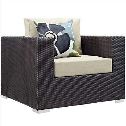 Convene Nine PCS Outdoor Patio Sofa Set, Beige, Rattan 11064