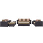 Convene Nine PCS Outdoor Patio Sofa Set, Brown, Rattan 11065