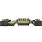 Convene Nine PCS Outdoor Patio Sofa Set, Green, Rattan 11067