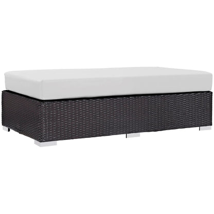 Convene Nine PCS Outdoor Patio Sofa Set, White, Rattan 11070