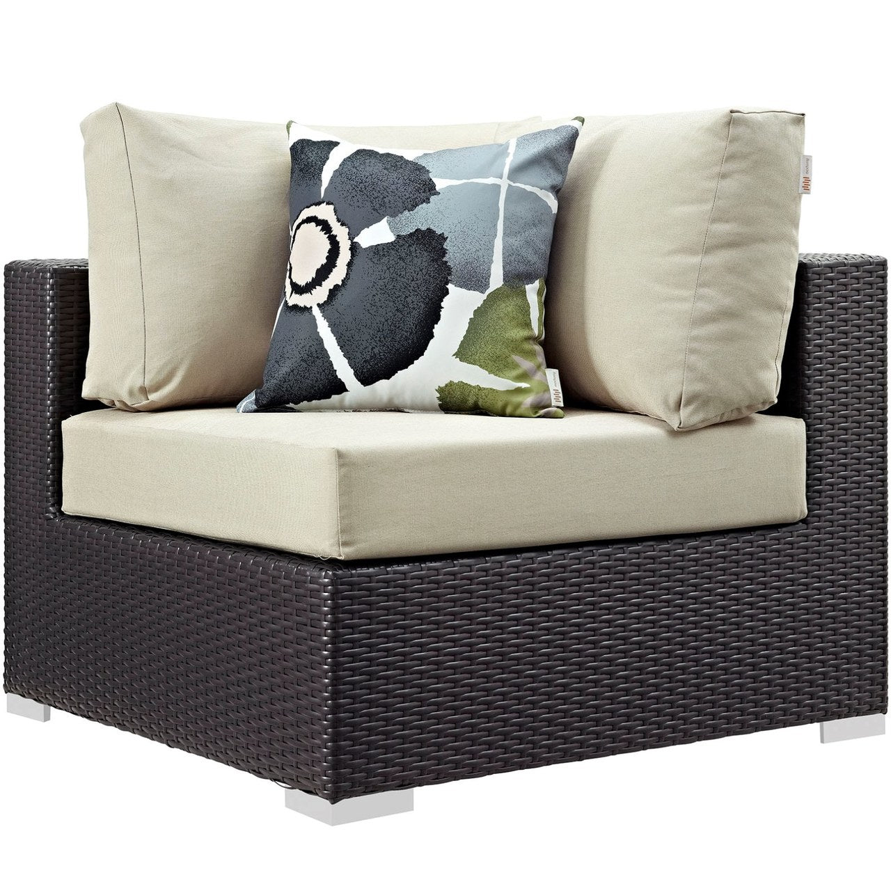 Convene Five PCS Outdoor Patio Sectional Set, Beige, Rattan 11092