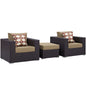 Convene Three PCS Outdoor Patio Sofa Set, Brown, Rattan 11100