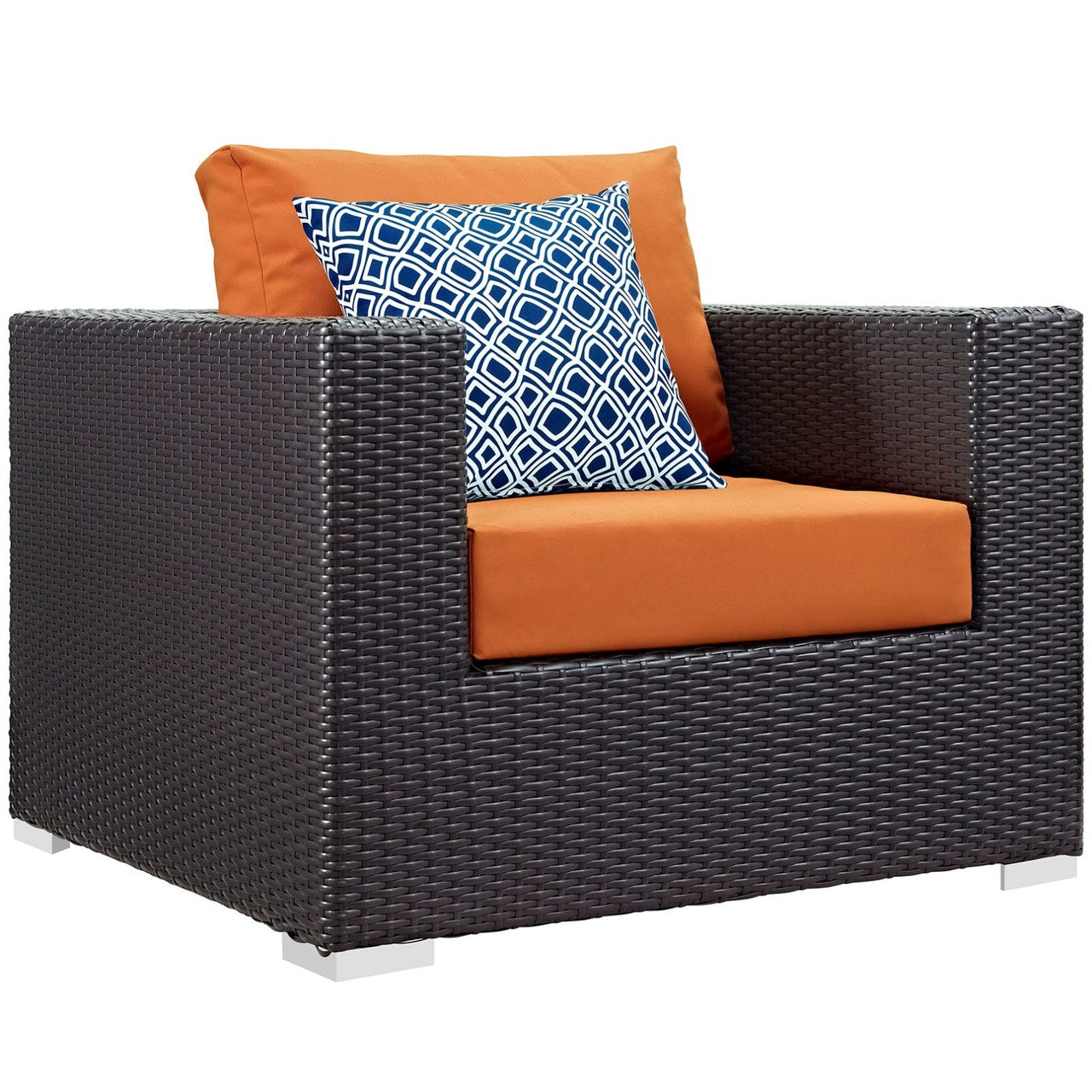 Convene Three PCS Outdoor Patio Sofa Set, Orange, Rattan 11101