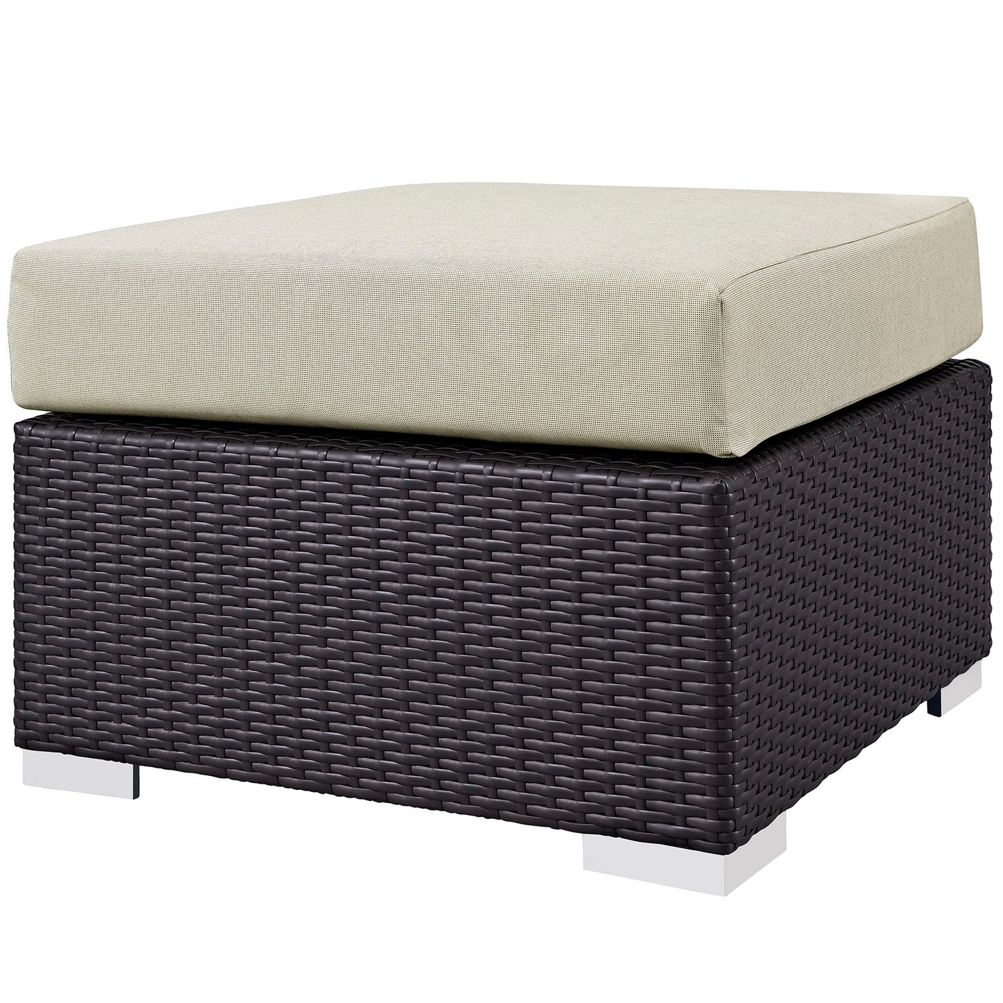 Convene 3 Piece Outdoor Patio Sofa Set, Rattan, Wicker, Dark Brown Beige, 18114