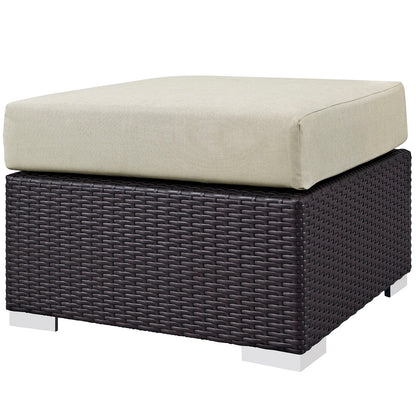 Convene 3 Piece Outdoor Patio Sofa Set, Rattan, Wicker, Dark Brown Beige, 18114