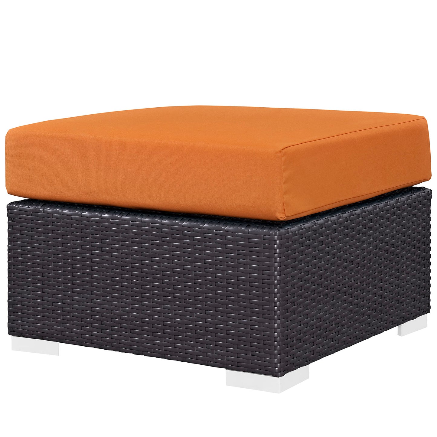 Convene 3 Piece Outdoor Patio Sofa Set, Rattan, Wicker, Dark Brown Orange, 18116