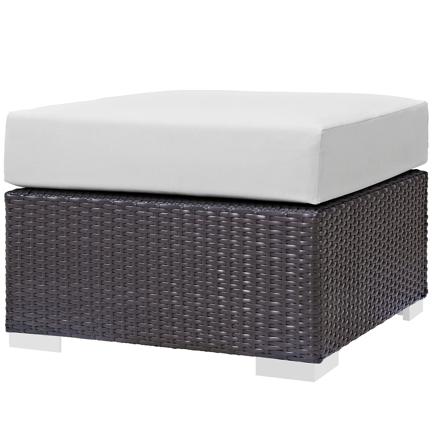 Convene 3 Piece Outdoor Patio Sofa Set, Rattan, Wicker, Dark Brown White, 18120