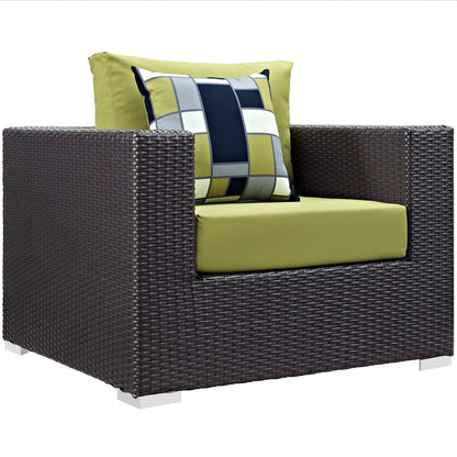 Convene Eight PCS Outdoor Patio Sectional Set, Brown, Rattan 11109