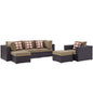 Convene Six PCS Outdoor Patio Sectional Set, Brown, Rattan 11121