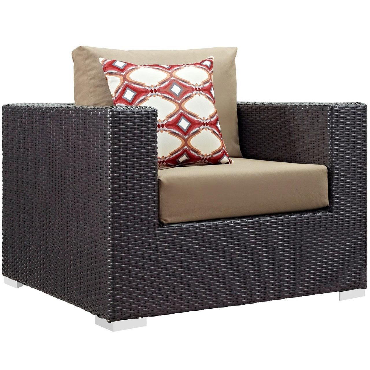 Convene Six PCS Outdoor Patio Sectional Set, Brown, Rattan 11121
