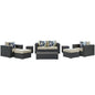 Sojourn Eight PCS Outdoor Patio Sunbrella Sectional Set, Beige, Rattan 11133