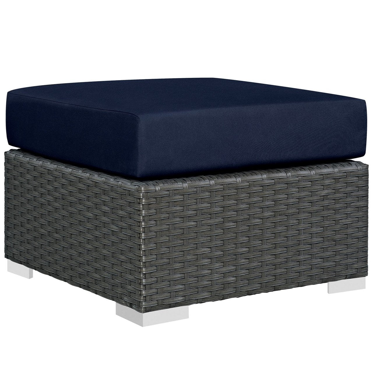 Sojourn Ten PCS Outdoor Patio Sunbrella Sectional Set, Navy, Rattan 11155