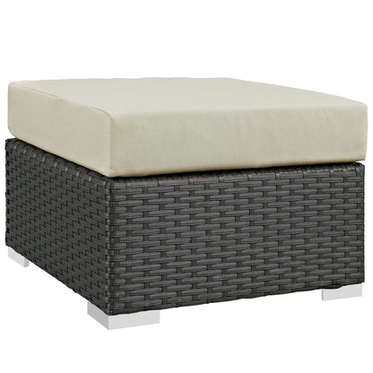 Sojourn Three PCS Outdoor Patio Sunbrella Sectional Set, Beige, Rattan 11157