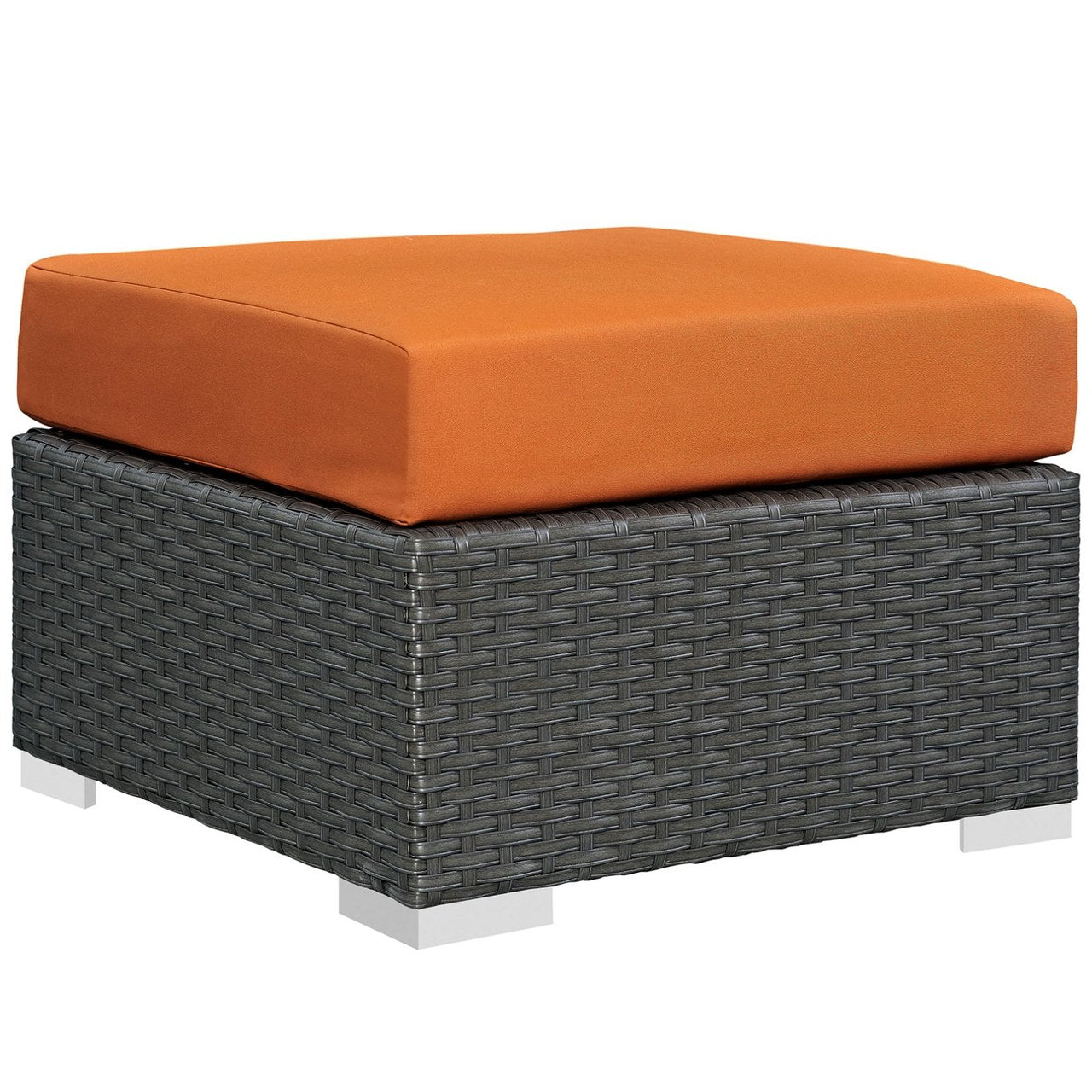 Sojourn Three PCS Outdoor Patio Sunbrella Sectional Set, Orange, Rattan 11159