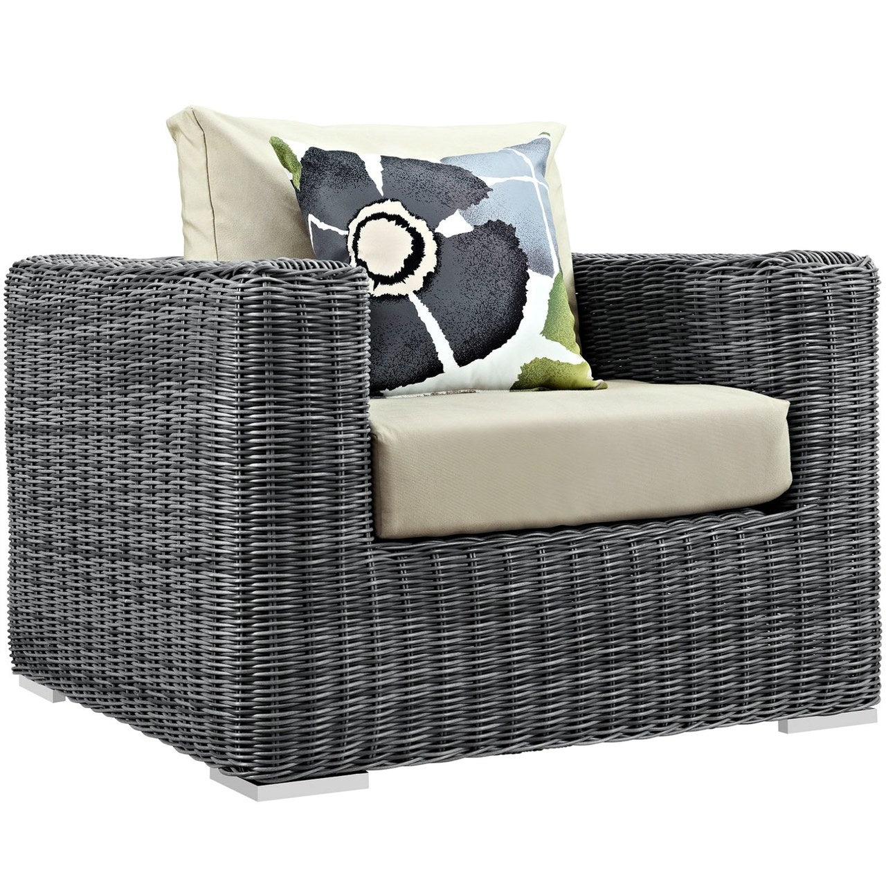 Summon Eight PCS Outdoor Patio Sunbrella Sectional Set, Beige, Rattan 11172
