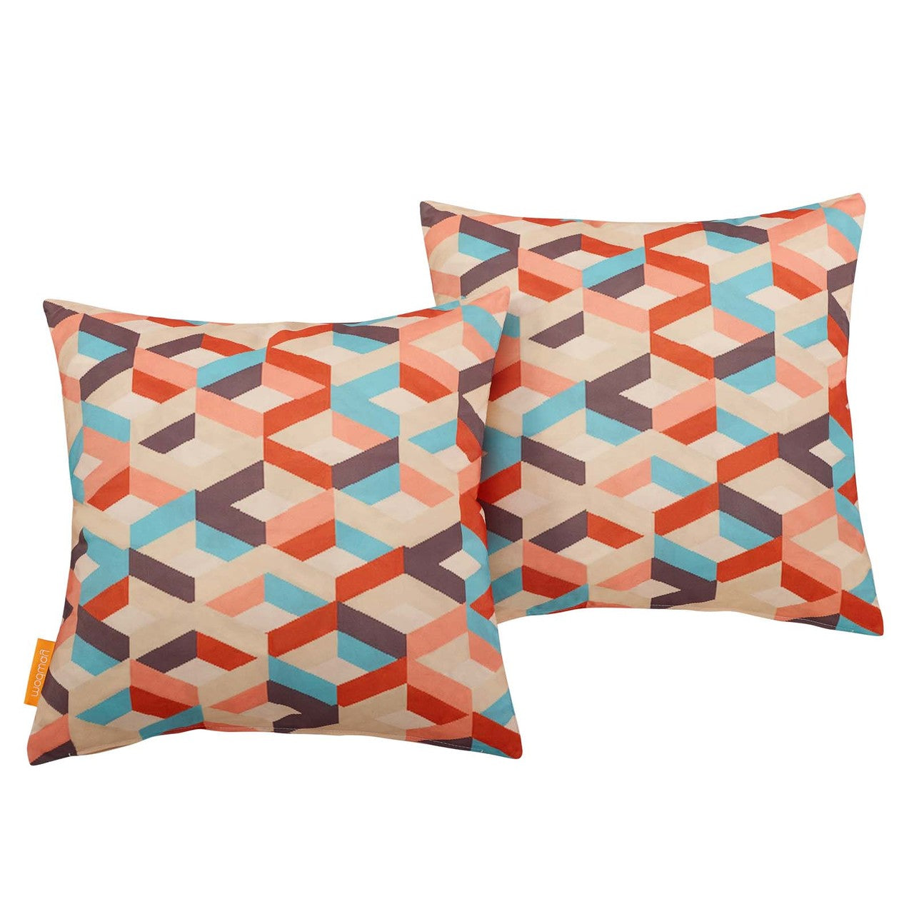 Modway Two Piece Outdoor Patio Pillow Set, Fabric, Multi Colorful 15122