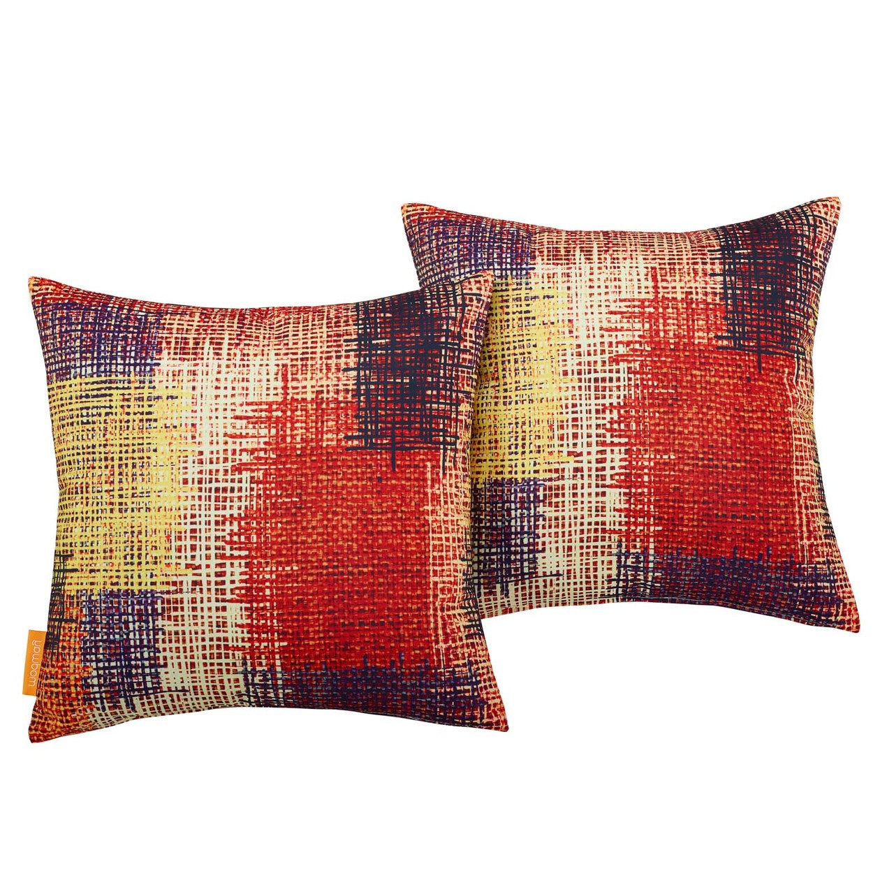 Modway Two Piece Outdoor Patio Pillow Set, Fabric, Multi Colorful 15123