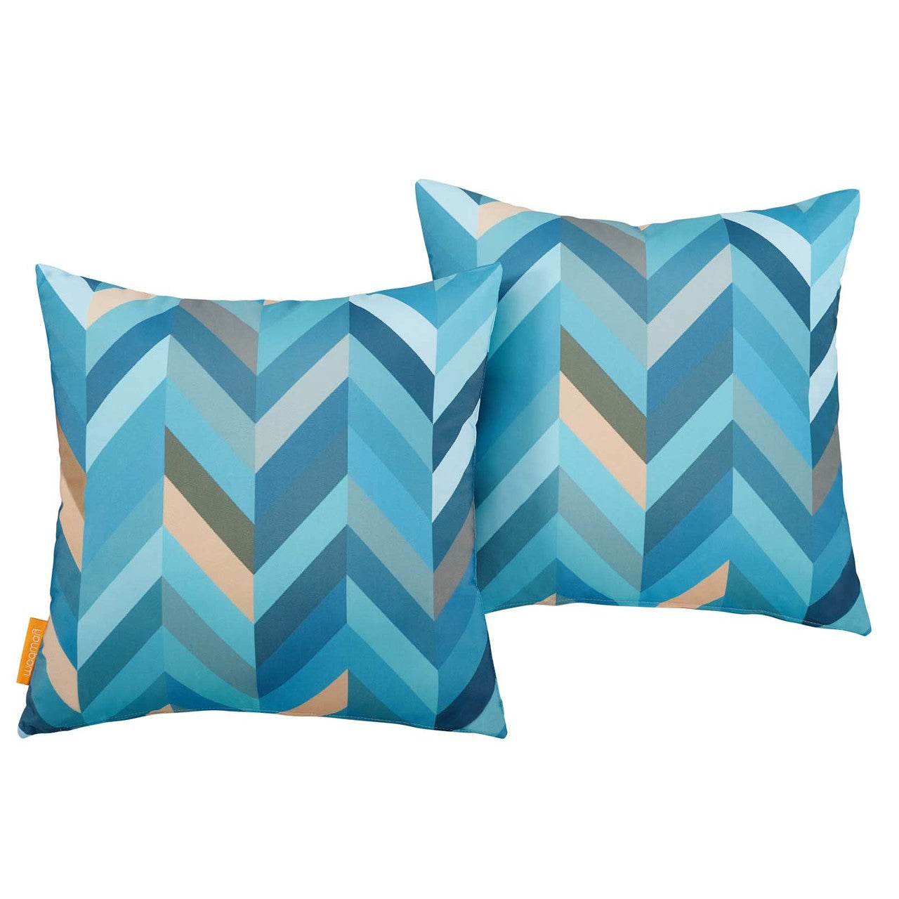 Modway Two Piece Outdoor Patio Pillow Set, Fabric, Multi Colorful 15126