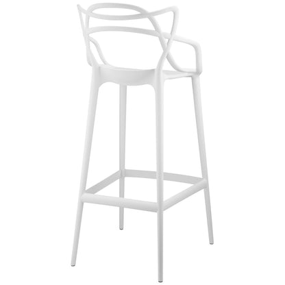 Entangled Bar Stool Set of 4, White, Plastic 11219
