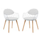 Basket Dining Set Set of 2, White, Metal 11230