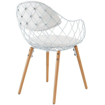 Basket Dining Set Set of 2, White, Metal 11230