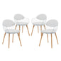 Basket Dining Set Set of 4, White, Metal 11231