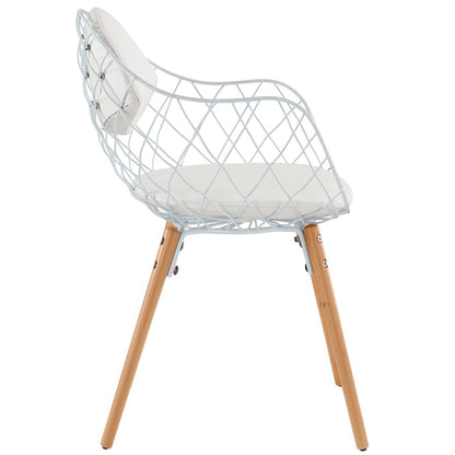 Basket Dining Set Set of 4, White, Metal 11231