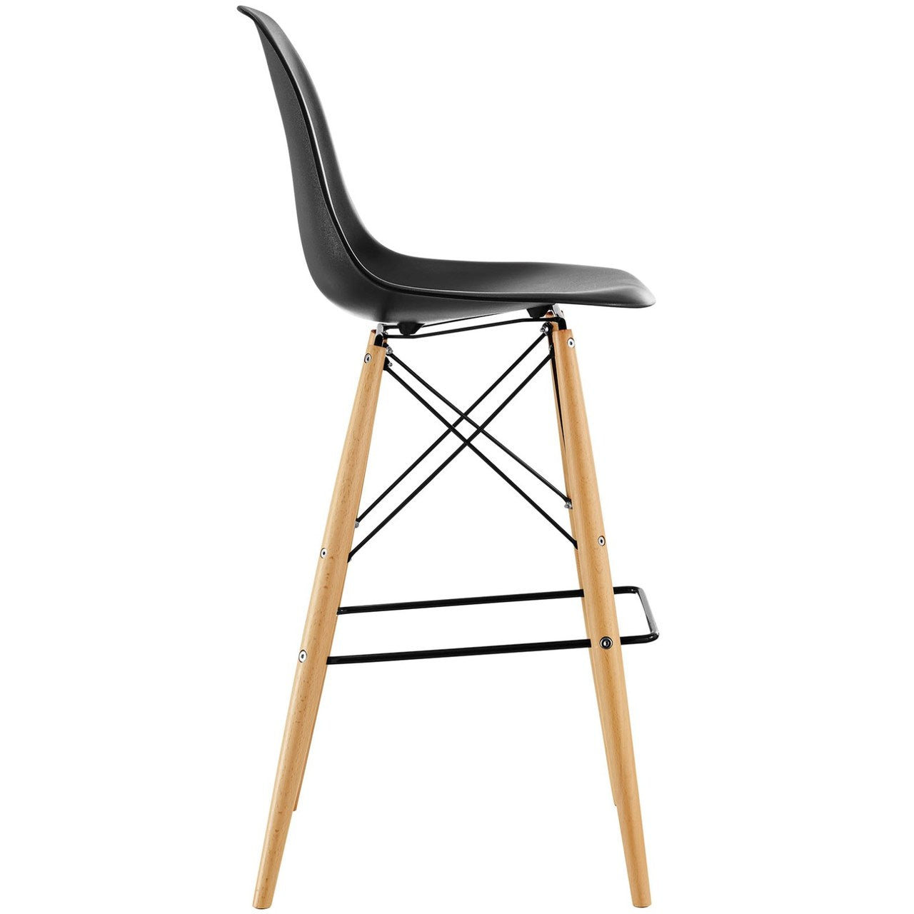 Pyramid Dining Side Bar Stool Set of 2, Black, Plastic 11263