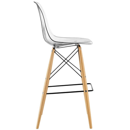 Pyramid Dining Side Bar Stool Set of 2, Clear, Plastic 11264