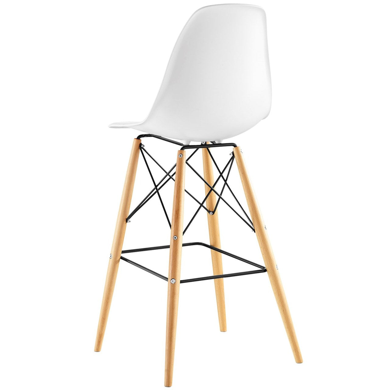 Pyramid Dining Side Bar Stool Set of 2, White, Plastic 11269