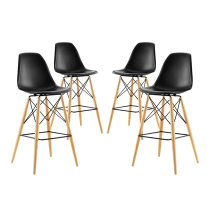 Pyramid Dining Side Bar Stool Set of 4, Black, Plastic 11270