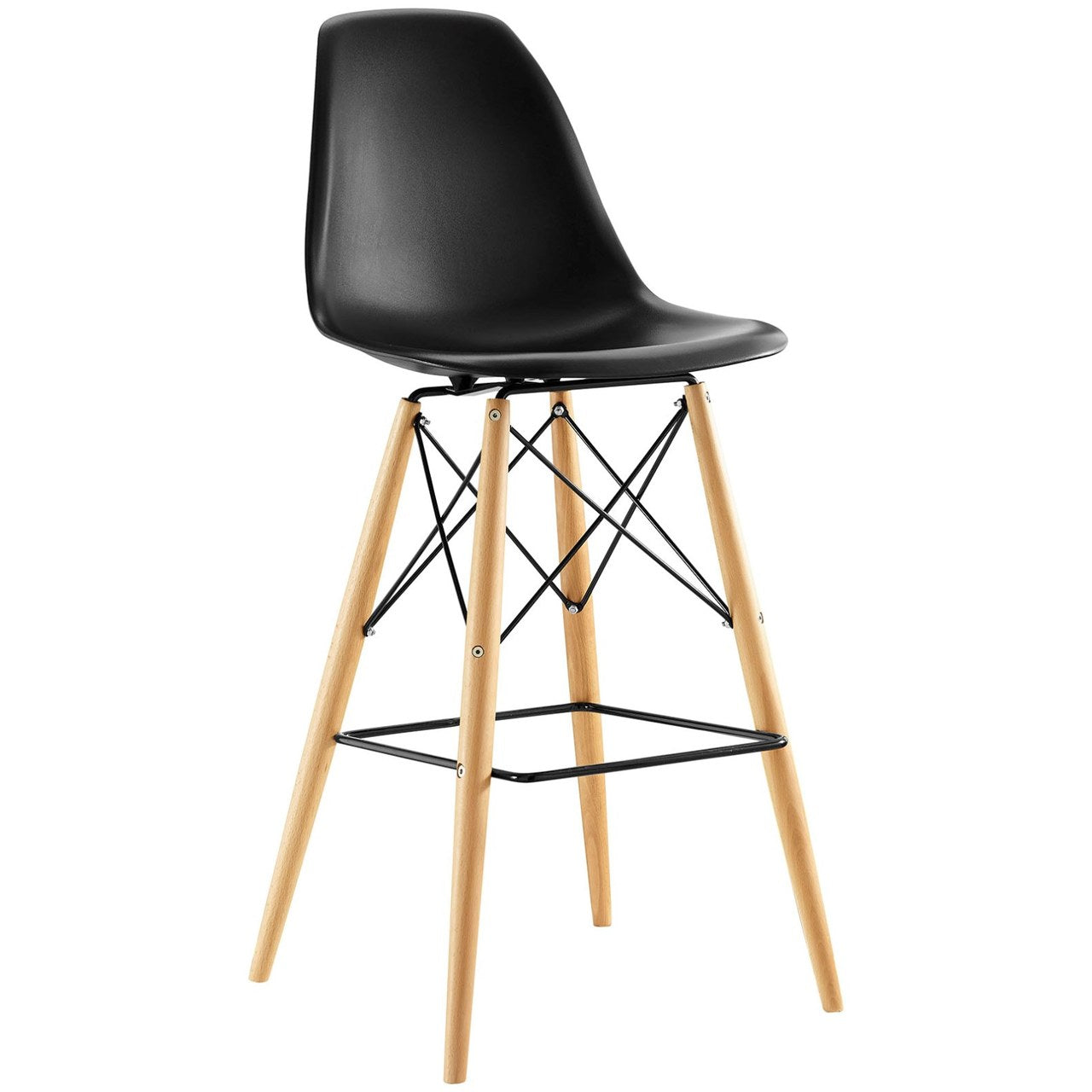 Pyramid Dining Side Bar Stool Set of 4, Black, Plastic 11270
