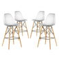 Pyramid Dining Side Bar Stool Set of 4, Clear, Plastic 11271
