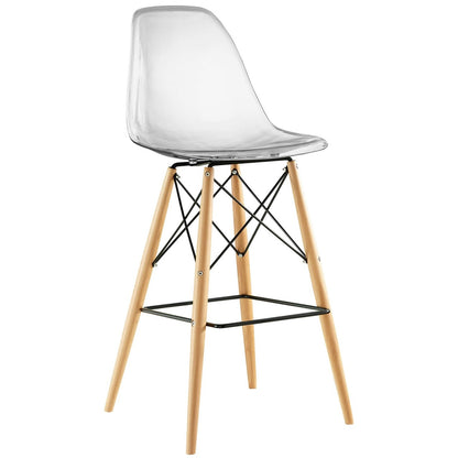 Pyramid Dining Side Bar Stool Set of 4, Clear, Plastic 11271