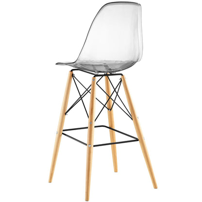 Pyramid Dining Side Bar Stool Set of 4, Clear, Plastic 11271