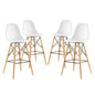 Pyramid Dining Side Bar Stool Set of 4, White, Plastic 11276