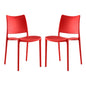 Hipster Dining Side Chair Set of 2, Red, Plastic 11279