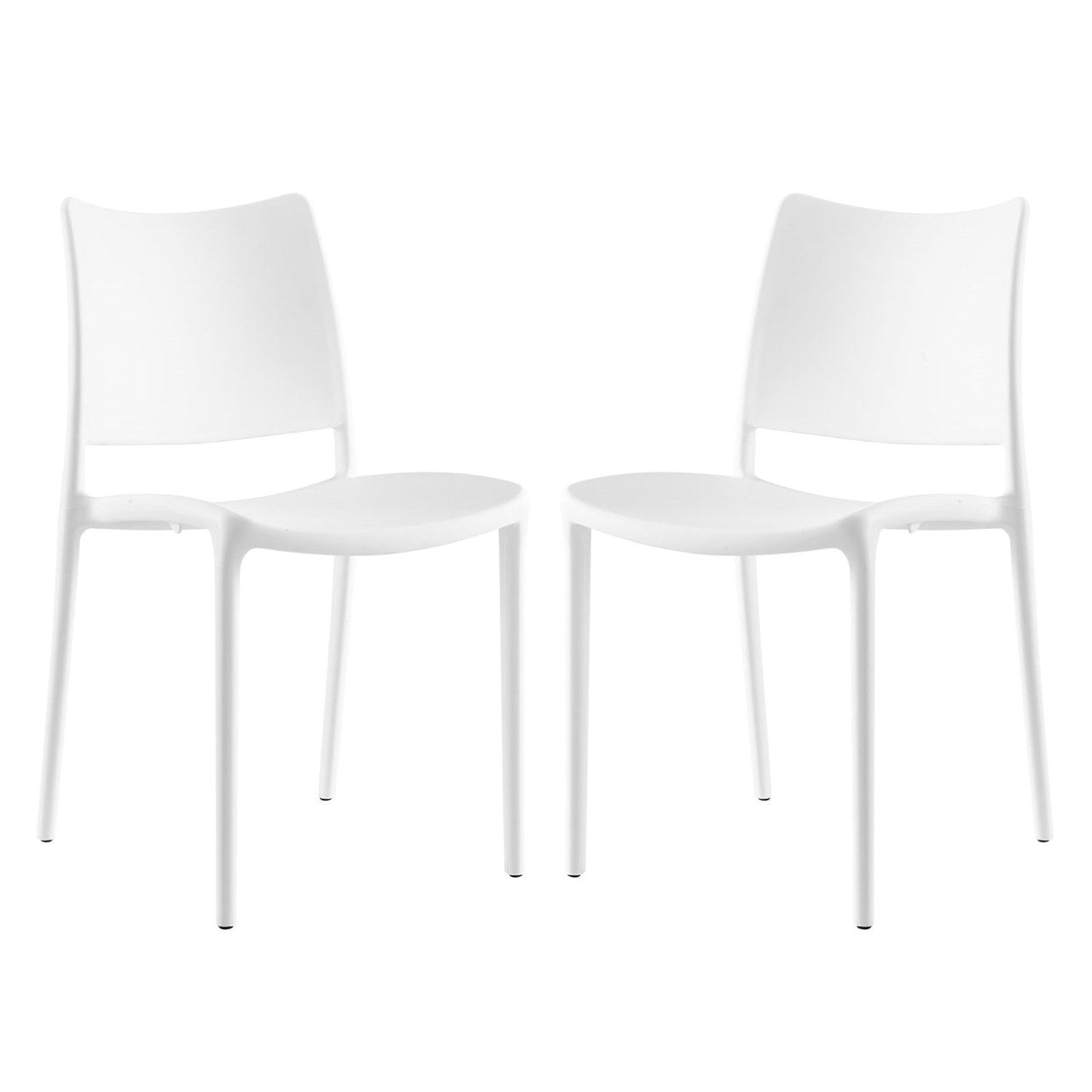 Hipster Dining Side Chair Set of 2, White, Plastic 11280
