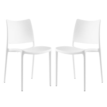 Hipster Dining Side Chair Set of 2, White, Plastic 11280