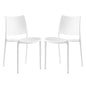 Hipster Dining Side Chair Set of 2, White, Plastic 11280