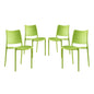 Hipster Dining Side Chair Set of 4, Green, Plastic 11281