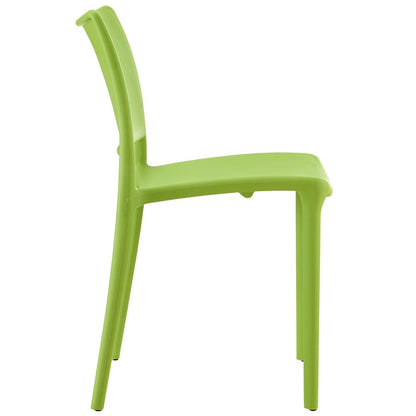 Hipster Dining Side Chair Set of 4, Green, Plastic 11281