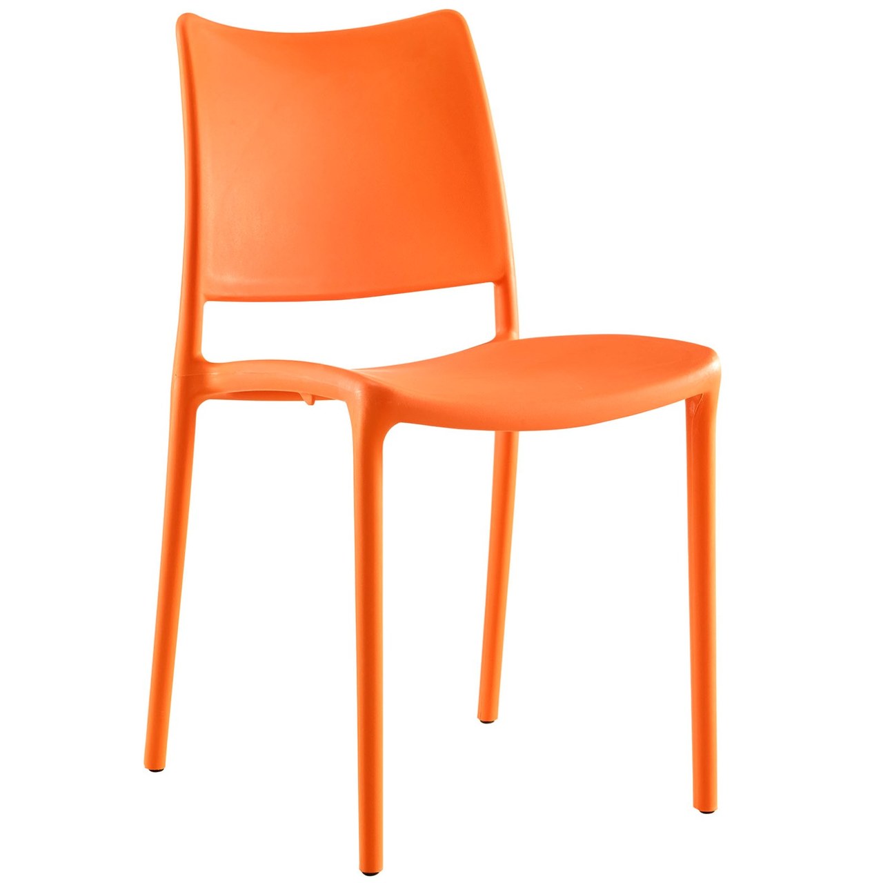 Hipster Dining Side Chair Set of 4, Orange, Plastic 11282