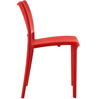 Hipster Dining Side Chair Set of 4, Red, Plastic 11283