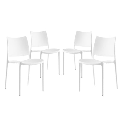 Hipster Dining Side Chair Set of 4, White, Plastic 11284
