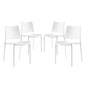 Hipster Dining Side Chair Set of 4, White, Plastic 11284