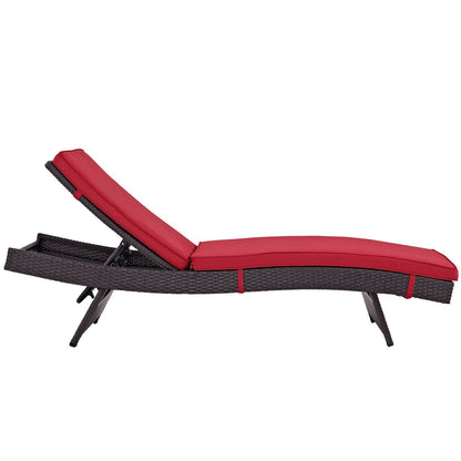 Convene Chaise Outdoor Patio Set of 2, Red, Rattan 11290