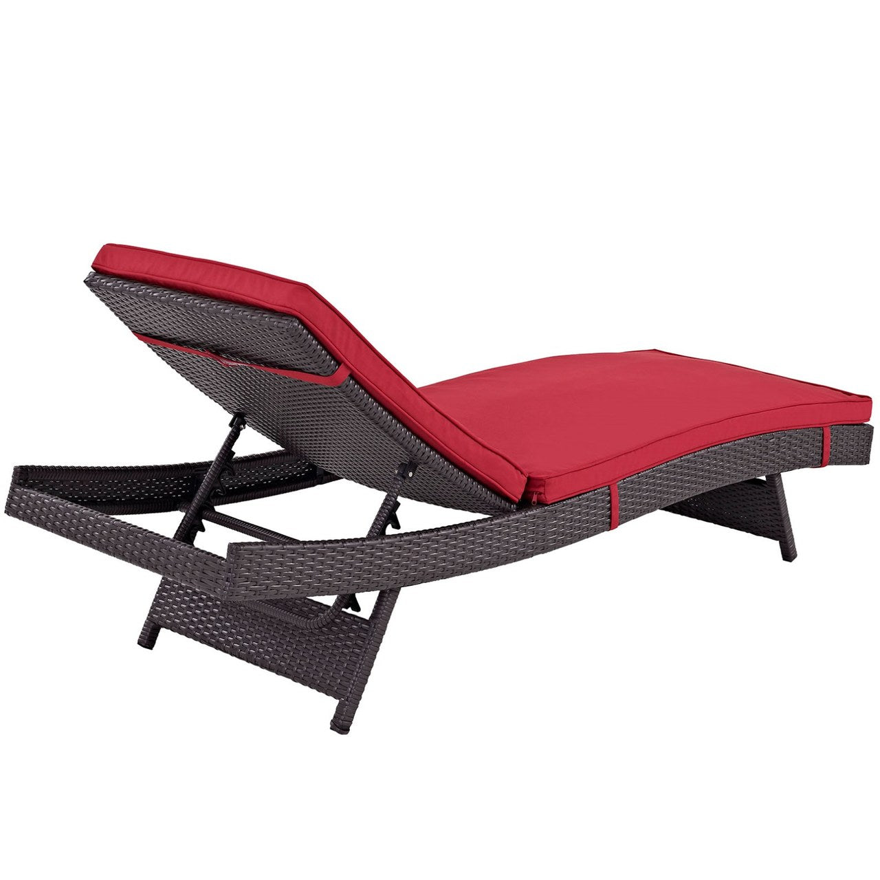 Convene Chaise Outdoor Patio Set of 2, Red, Rattan 11290