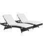 Convene Chaise Outdoor Patio Set of 2, White, Rattan 11292