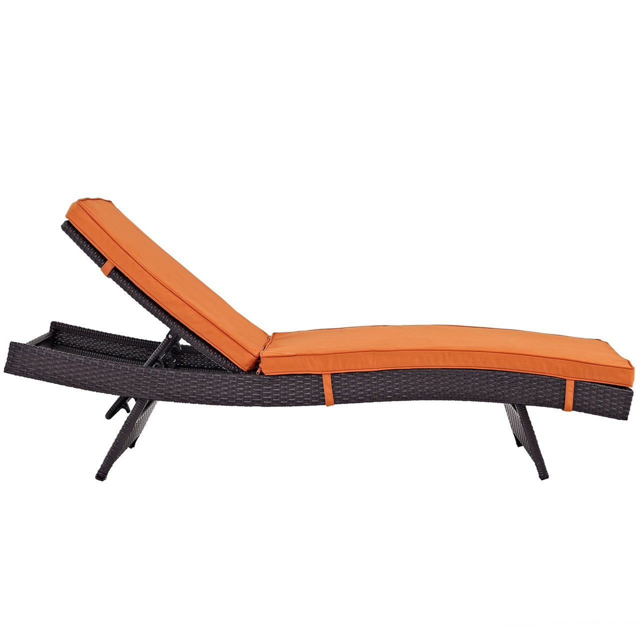 Convene Chaise Outdoor Patio Set of 4, Orange, Rattan 11294